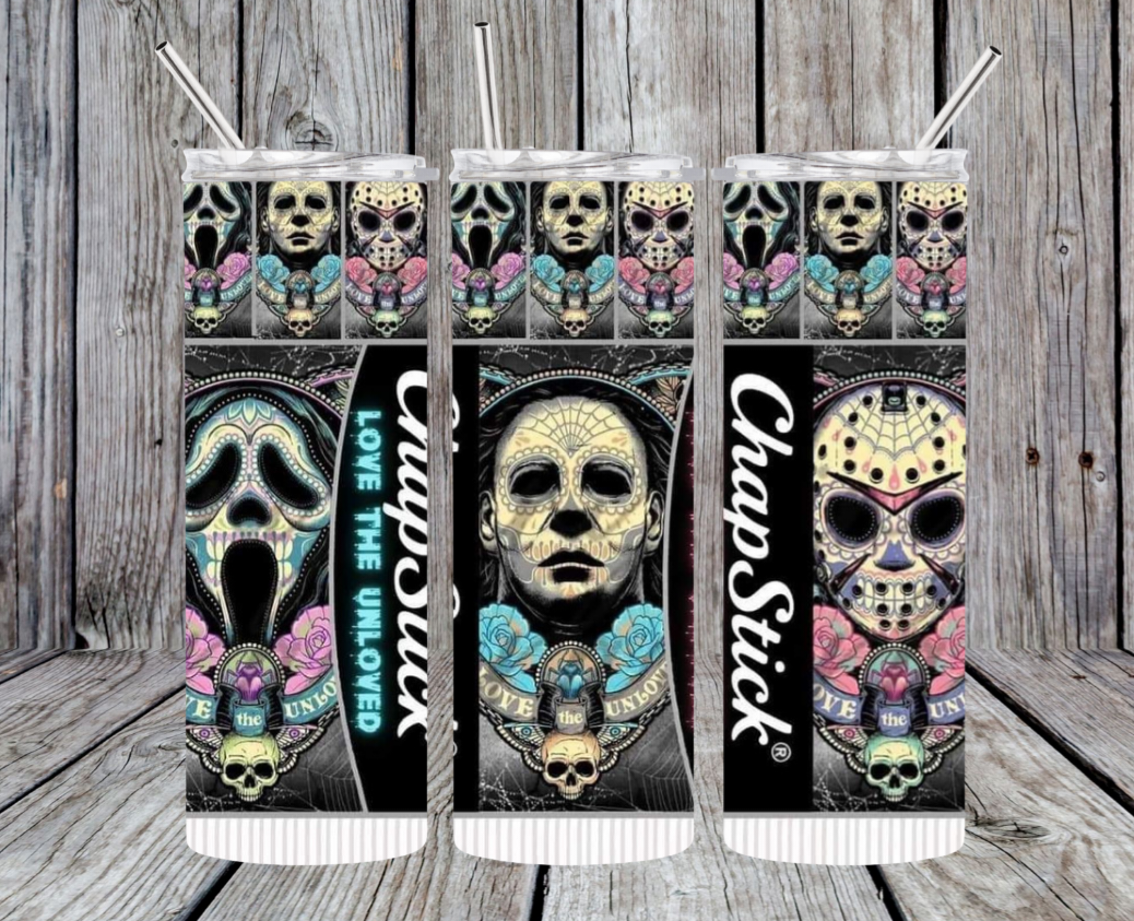 Horror chapstick tumbler