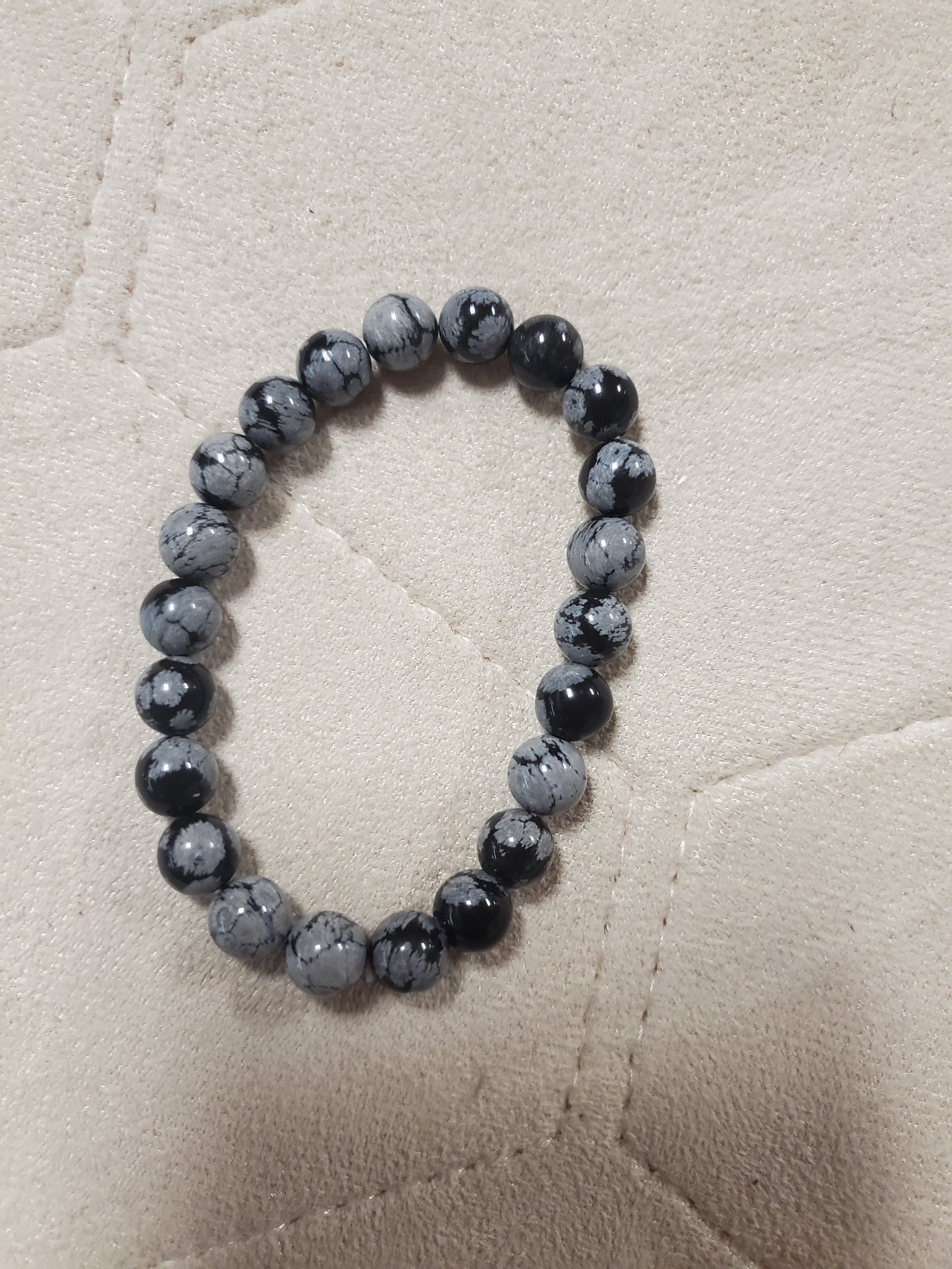 Snowflake obsidian bracelet