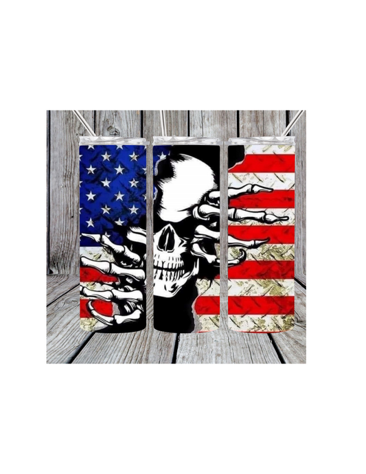 Flag skull tumbler