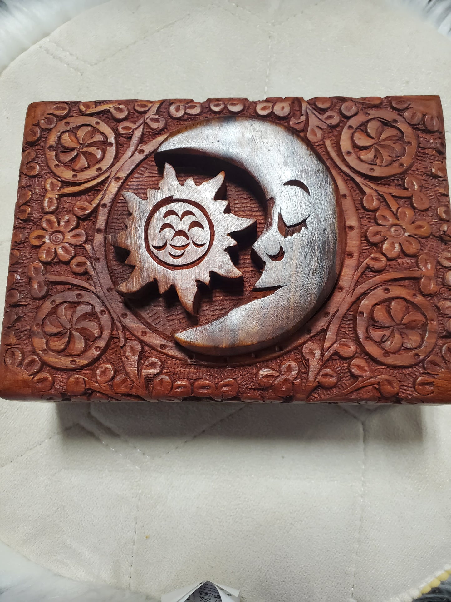 Moon and star carved box