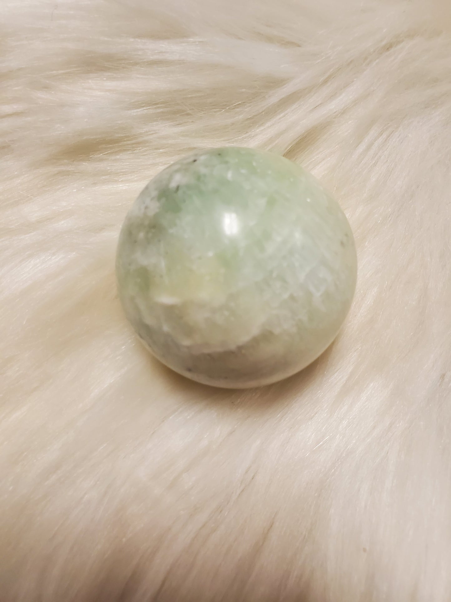 Pistachio calcite sphere