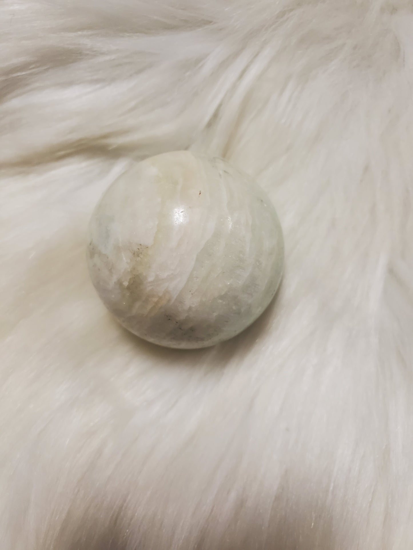 Pistachio calcite sphere