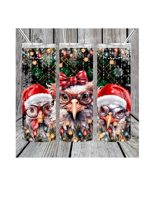 Chicken Christmas tumbler