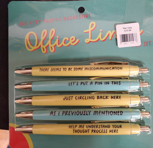 Office lingo pen set