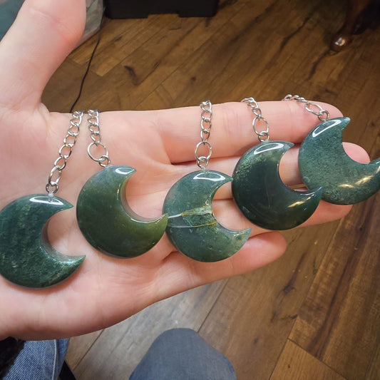 Moss Agate Moon Loose Tea Leaf Infuser