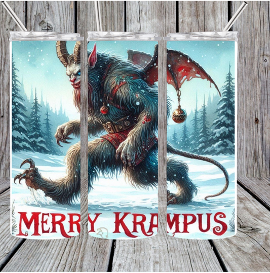 Merry krampus tumbler