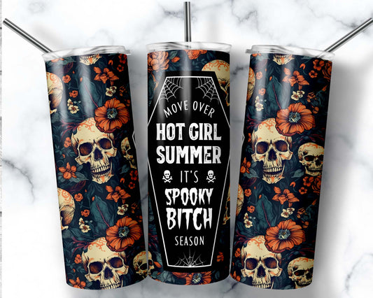 Spooky Bitch Season metal insulated tumbler