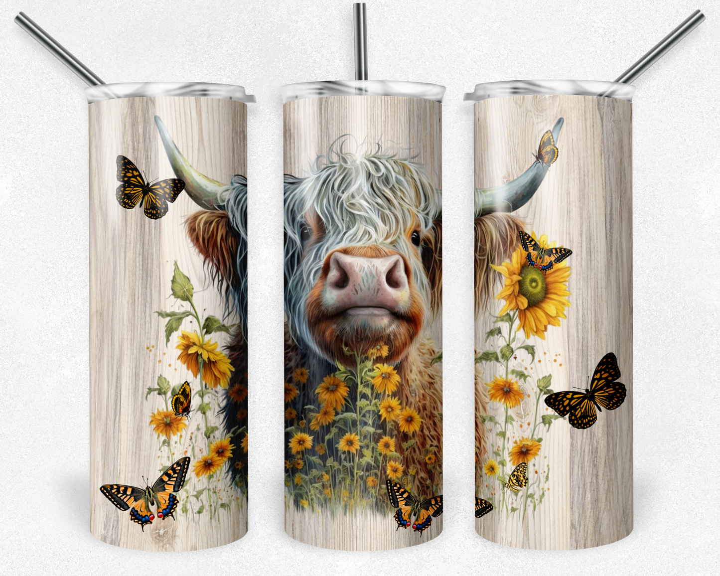 Highland Cow Metal Insulated Tumbler