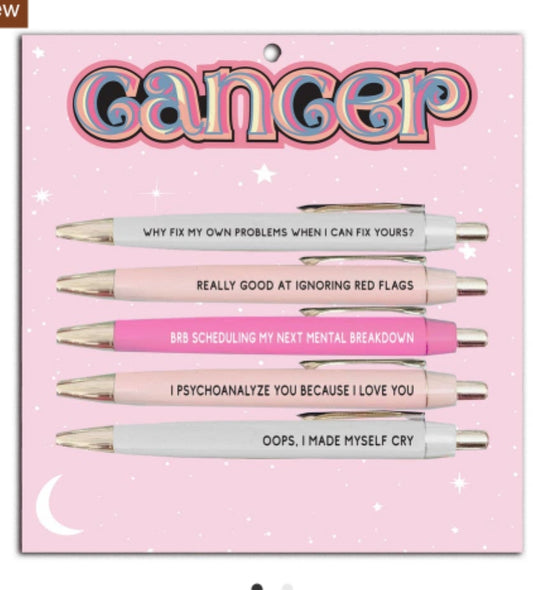 Cancer zodiac sign pen set