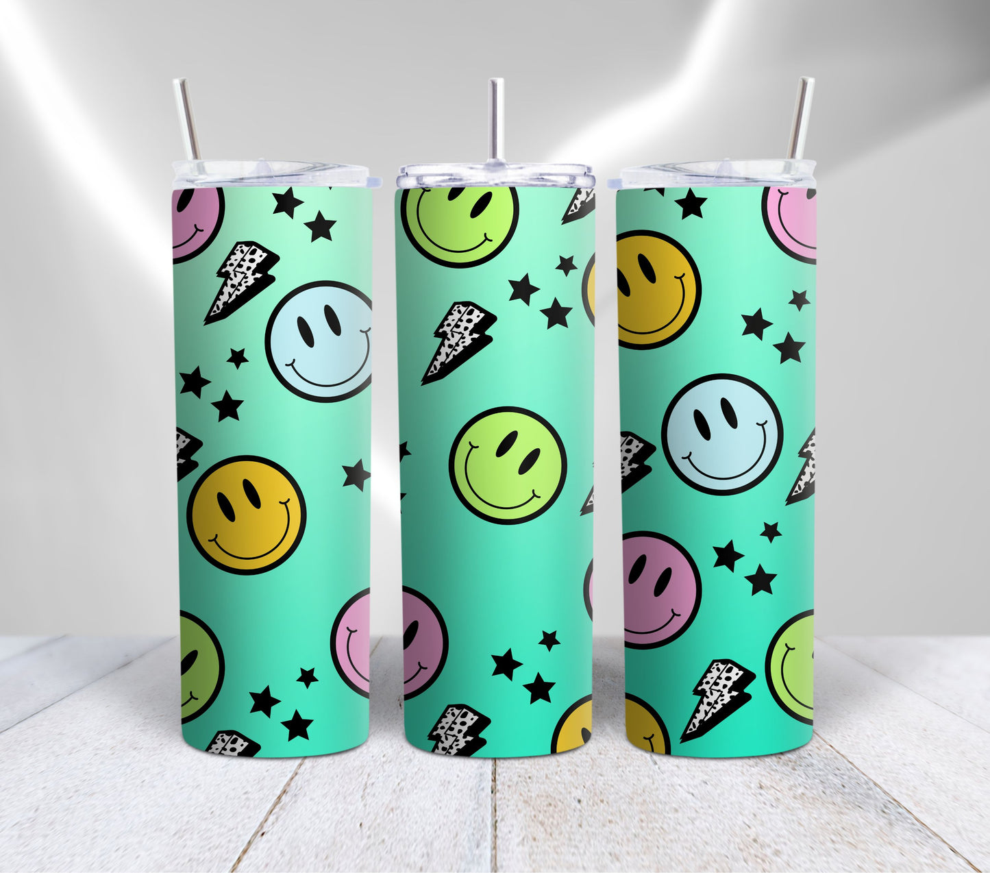 Retro Smiley Face Metal Insulated Tumbler