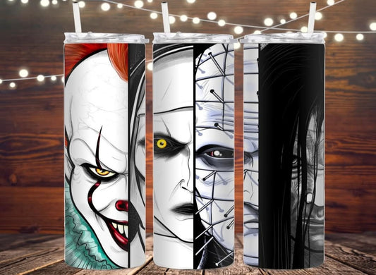 Faces of horror tumbler