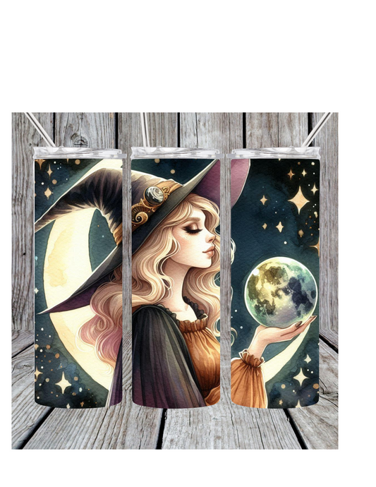 Midnight moon witch tumbler