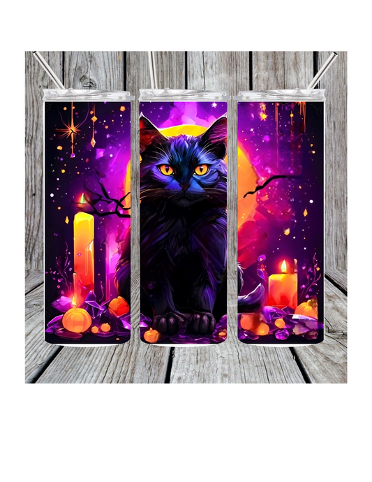 Halloween cat tumbler