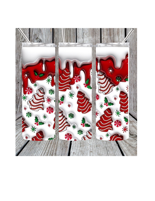 Puffy Christmas cake tumbler