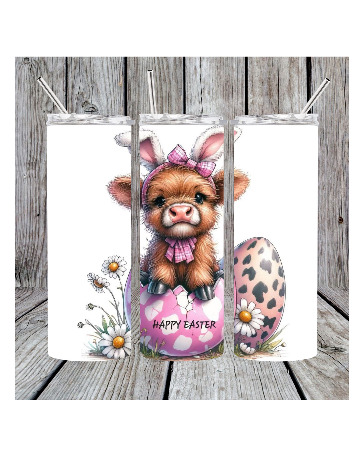 Easter Highland Cow tumbler