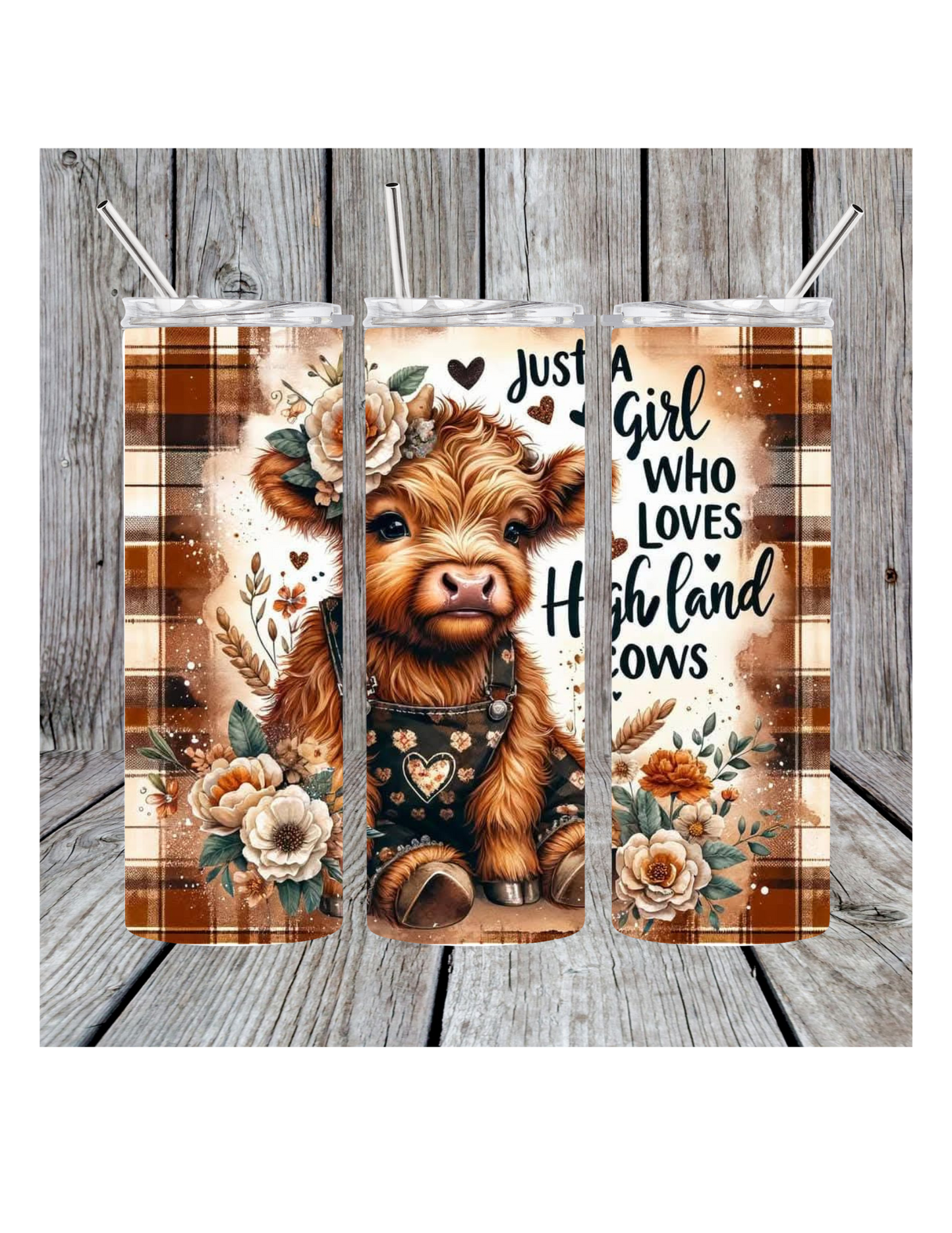 Girl who loves highland cow tumbler