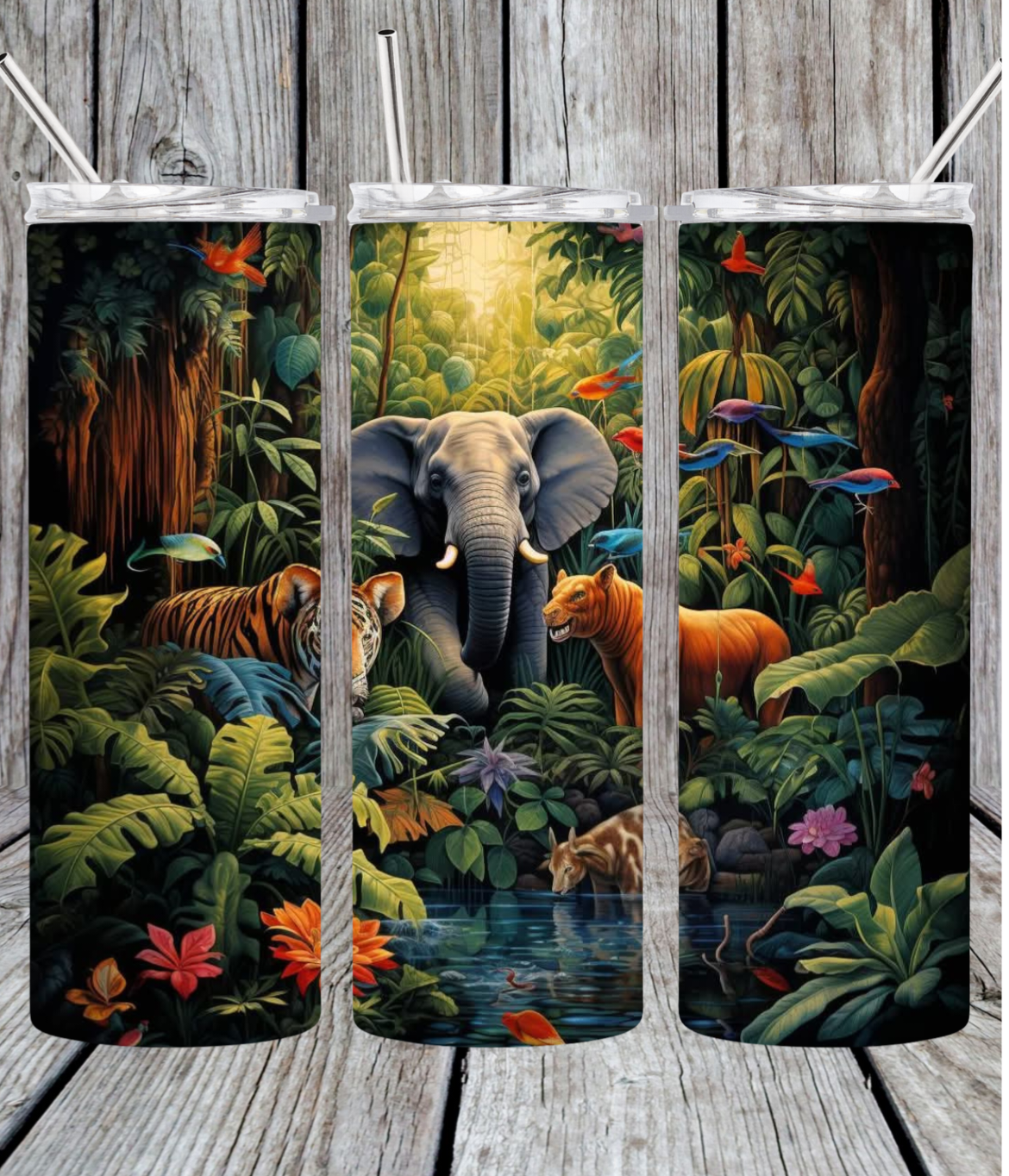 Jungle animal tumbler