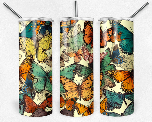 Butterfly Insulated Metal Tumbler